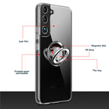 Class Sturdy Transparent Samsung Case with Metal Ring and White Sides - Exoticase -