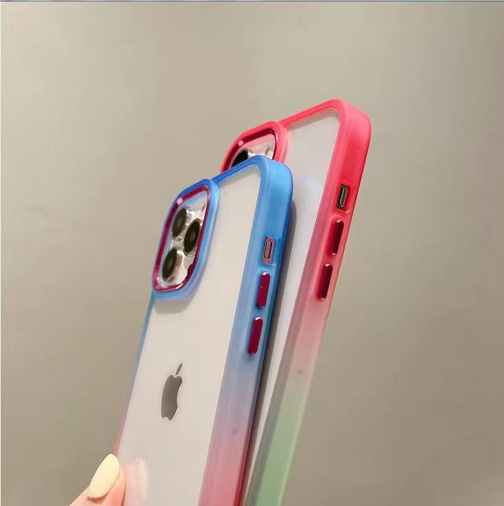 Colorful Gradient Platinum Lens Frame iPhone Case - Exoticase -