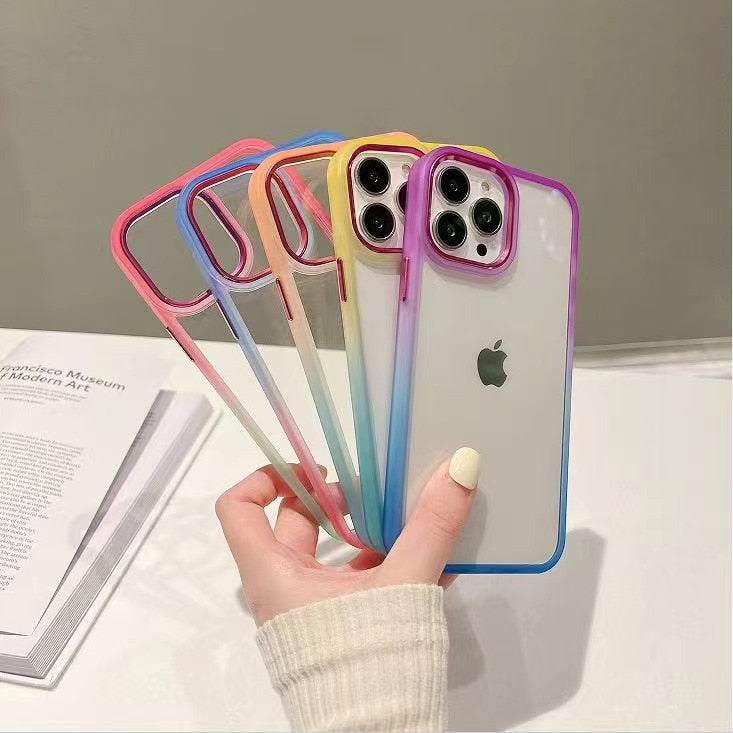 Colorful Gradient Platinum Lens Frame iPhone Case - Exoticase -