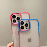 Colorful Gradient Platinum Lens Frame iPhone Case - Exoticase -