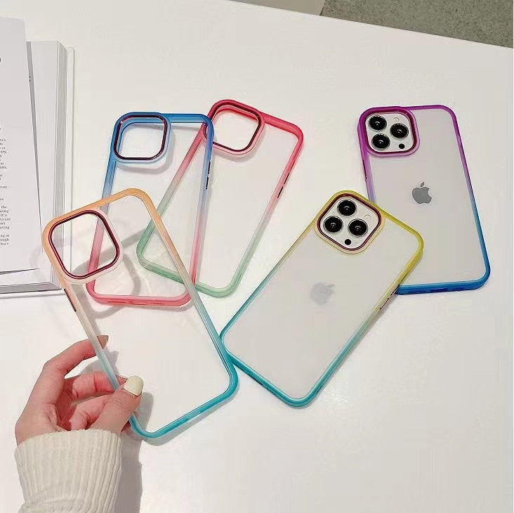 Colorful Gradient Platinum Lens Frame iPhone Case - Exoticase -