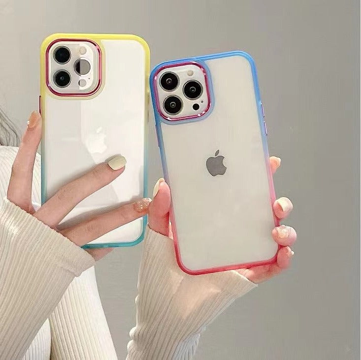 Colorful Gradient Platinum Lens Frame iPhone Case - Exoticase -