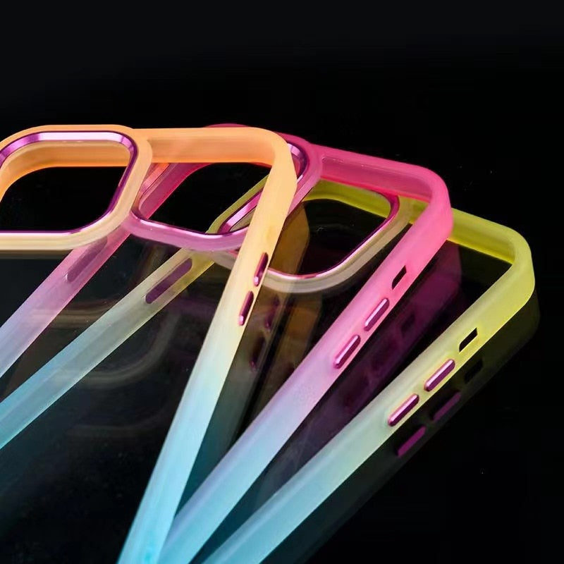 Colorful Gradient Platinum Lens Frame iPhone Case - Exoticase -