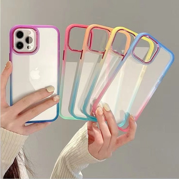 Colorful Gradient Platinum Lens Frame iPhone Case - Exoticase -