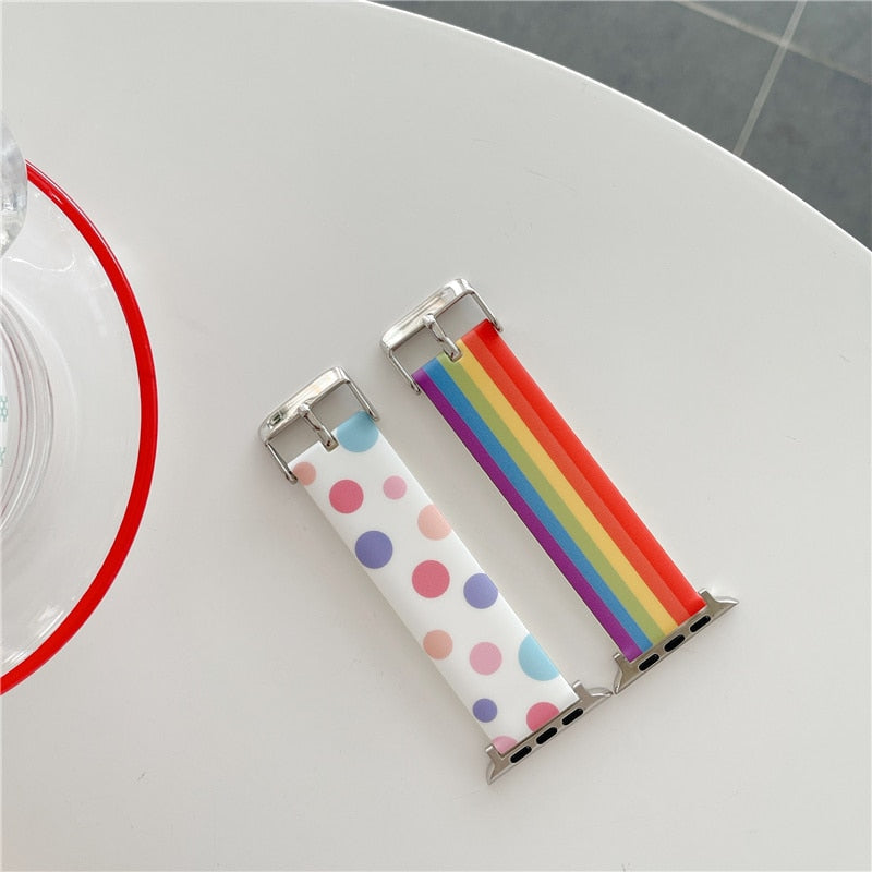 Colorful Polka Dot and Rainbow Bands for Apple Watch-Exoticase-