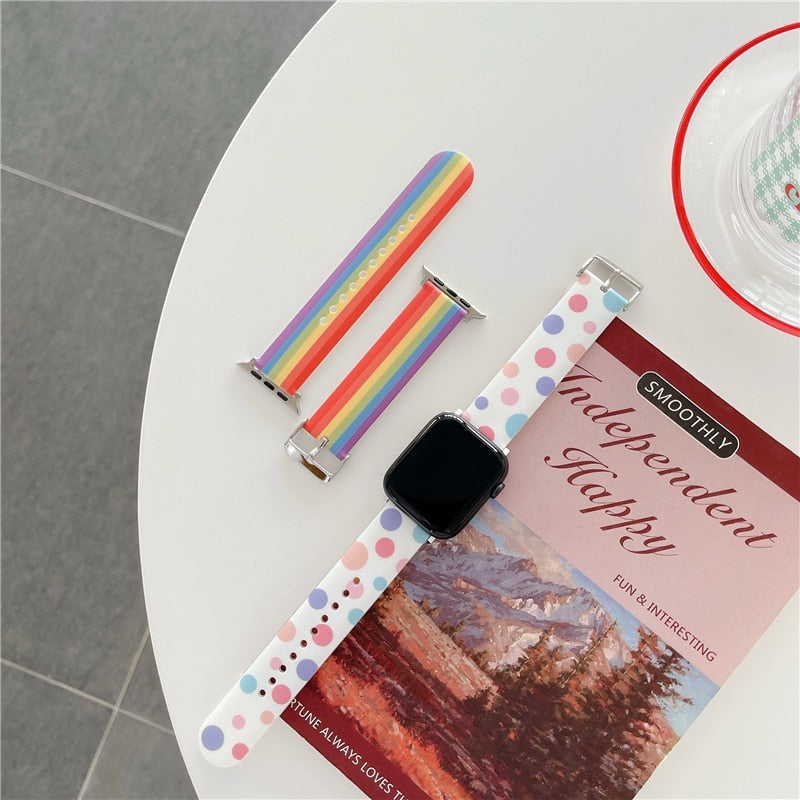 Colorful Polka Dot and Rainbow Bands for Apple Watch-Exoticase-