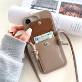 Crossbody Leather iPhone Case with Wallet-Exoticase-