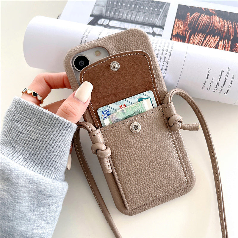 Crossbody Leather iPhone Case with Wallet-Exoticase-