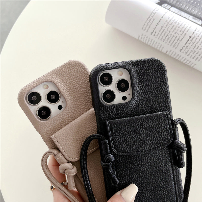 Crossbody Leather iPhone Case with Wallet Exoticase