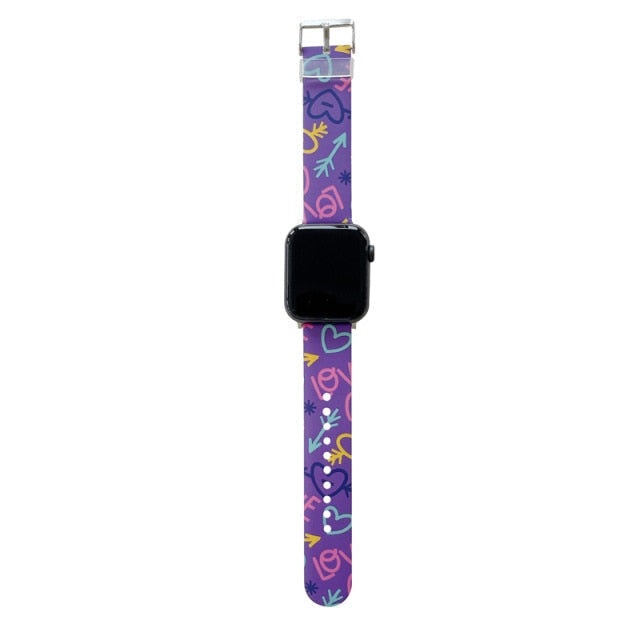 Cute Art Bands for Apple Watch-Exoticase-Purple Art-38 mm-