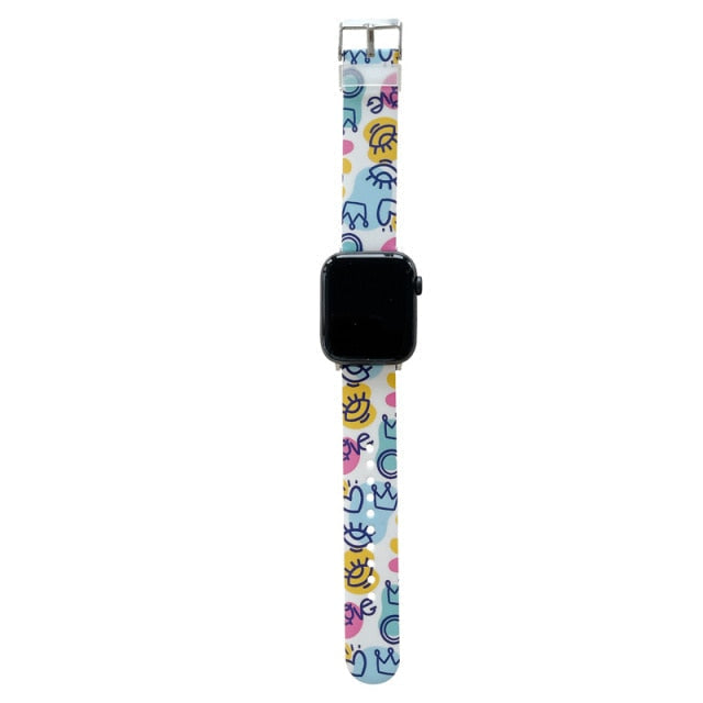 Cute Art Bands for Apple Watch - Exoticase - White Art / 38 mm