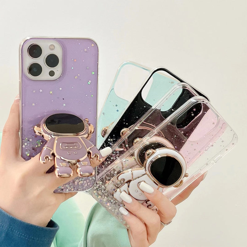 Cute Astronaut Glitter Apple iPhone Case-Exoticase-