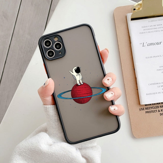 Cute Astronaut Planet iPhone Case - Exoticase - For iPhone 13 Pro Max / B