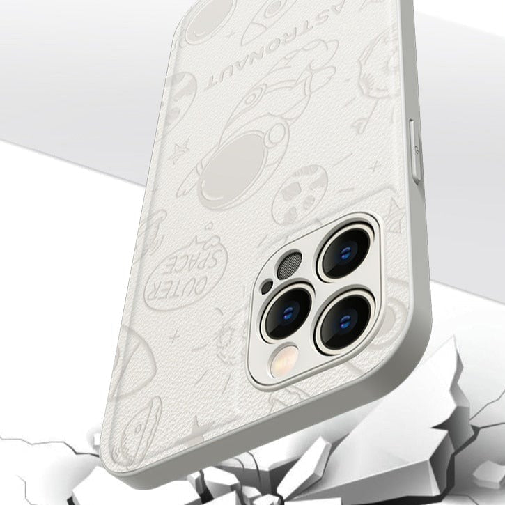 Cute Astronaut Soft Leather iPhone Case - Exoticase -