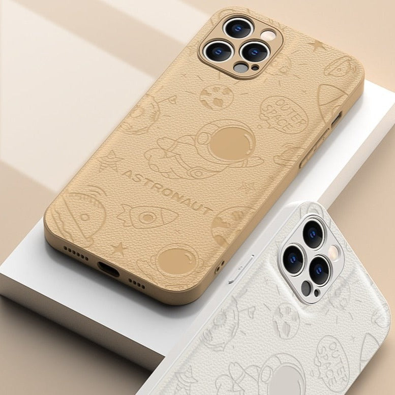 Cute Astronaut Soft Leather iPhone Case - Exoticase -