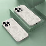 Cute Astronaut Soft Leather iPhone Case - Exoticase - For iPhone 13 Pro max / White