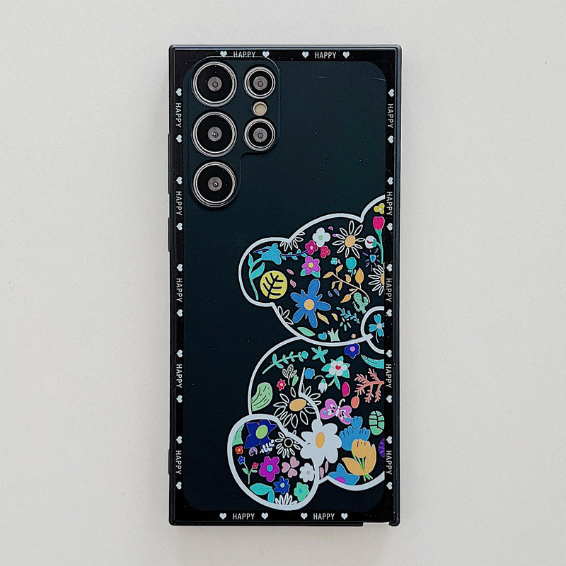 Cute Bear Floral Samsung Galaxy Case-Exoticase-