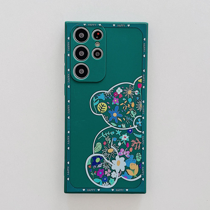 Cute Bear Floral Samsung Galaxy Case-Exoticase-