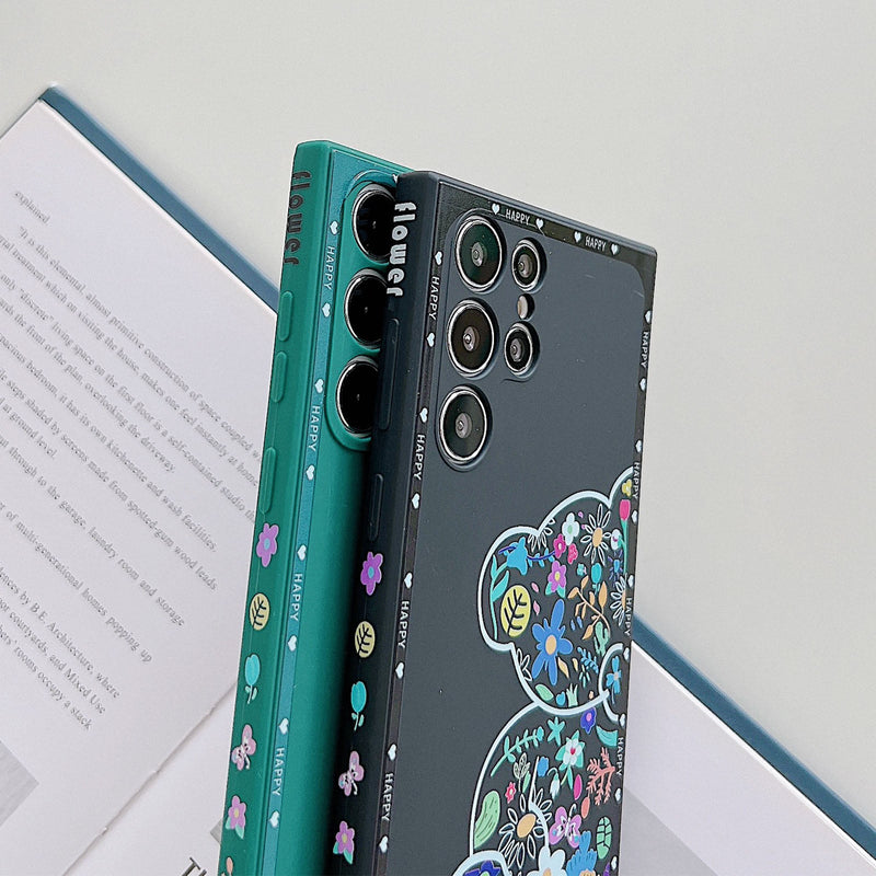 Cute Bear Floral Samsung Galaxy Case-Exoticase-