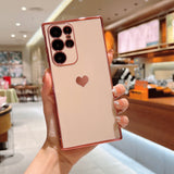 Cute Plating Love Hearts Square Samsung Galaxy Case-Exoticase-