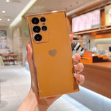 Cute Plating Love Hearts Square Samsung Galaxy Case-Exoticase-