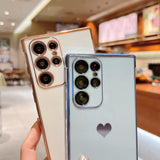 Cute Plating Love Hearts Square Samsung Galaxy Case-Exoticase-