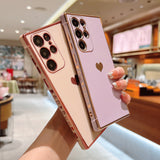 Cute Plating Love Hearts Square Samsung Galaxy Case-Exoticase-