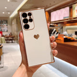 Cute Plating Love Hearts Square Samsung Galaxy Case-Exoticase-