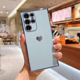 Cute Plating Love Hearts Square Samsung Galaxy Case-Exoticase-