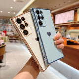 Cute Plating Love Hearts Square Samsung Galaxy Case-Exoticase-