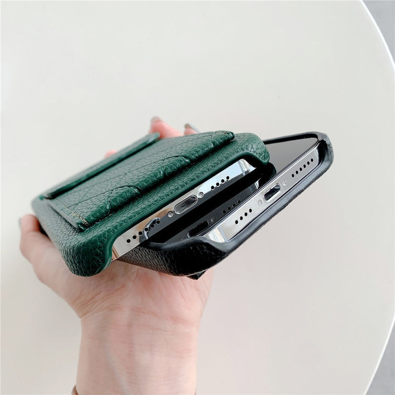 Diamond Pattern Leather Like Wallet iPhone Case-Exoticase-