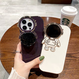 Electroplated Astronaut Camera Lens Cover iPhone Case-Exoticase-