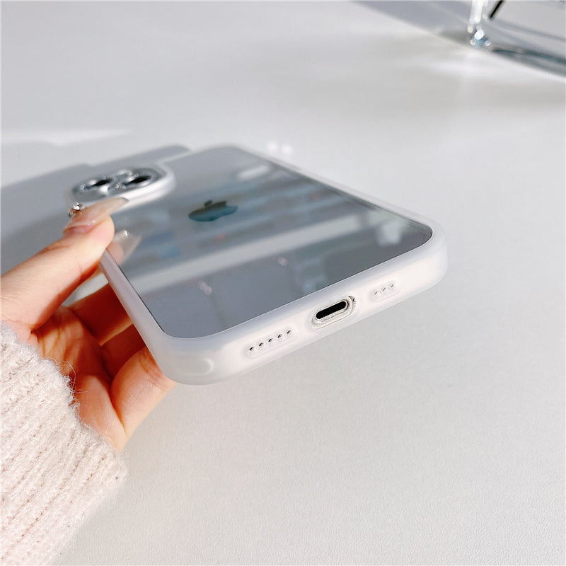 Electroplated Glitter Metal Ring Transparent iPhone Case-Exoticase-