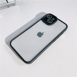 Electroplated Glitter Metal Ring Transparent iPhone Case - Exoticase - For iPhone 13 Pro Max / Black