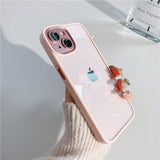 Electroplated Glitter Metal Ring Transparent iPhone Case - Exoticase - For iPhone 13 Pro Max / Pink