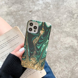 Electroplated Glitterflow Marble iPhone Case-Exoticase-For iPhone 12 Pro Max-B-
