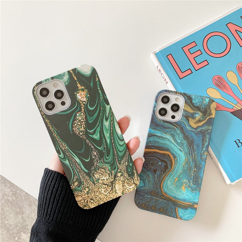 Electroplated Glitterflow Marble iPhone Case - Exoticase -