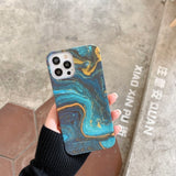 Electroplated Glitterflow Marble iPhone Case - Exoticase - For iPhone 12 Pro Max / A