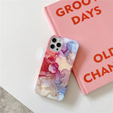 Electroplated Glitterflow Marble iPhone Case - Exoticase - For iPhone 12 Pro Max / D