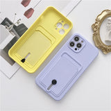 Embedded Wallet Silicone iPhone Case with Push Slider-Exoticase-