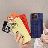 Fabric Silicone Plated and Glass Camera Lens iPhone Case-Exoticase-