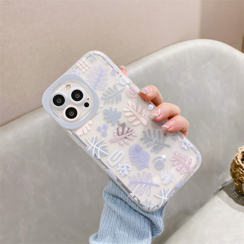 Floral Round Camera Hole iPhone Case-Exoticase-