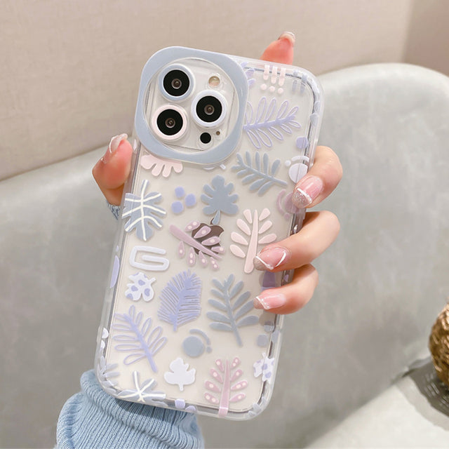 Floral Round Camera Hole iPhone Case - Exoticase - For iPhone 13 Pro max / A