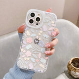 Floral Round Camera Hole iPhone Case - Exoticase - For iPhone 13 Pro max / B