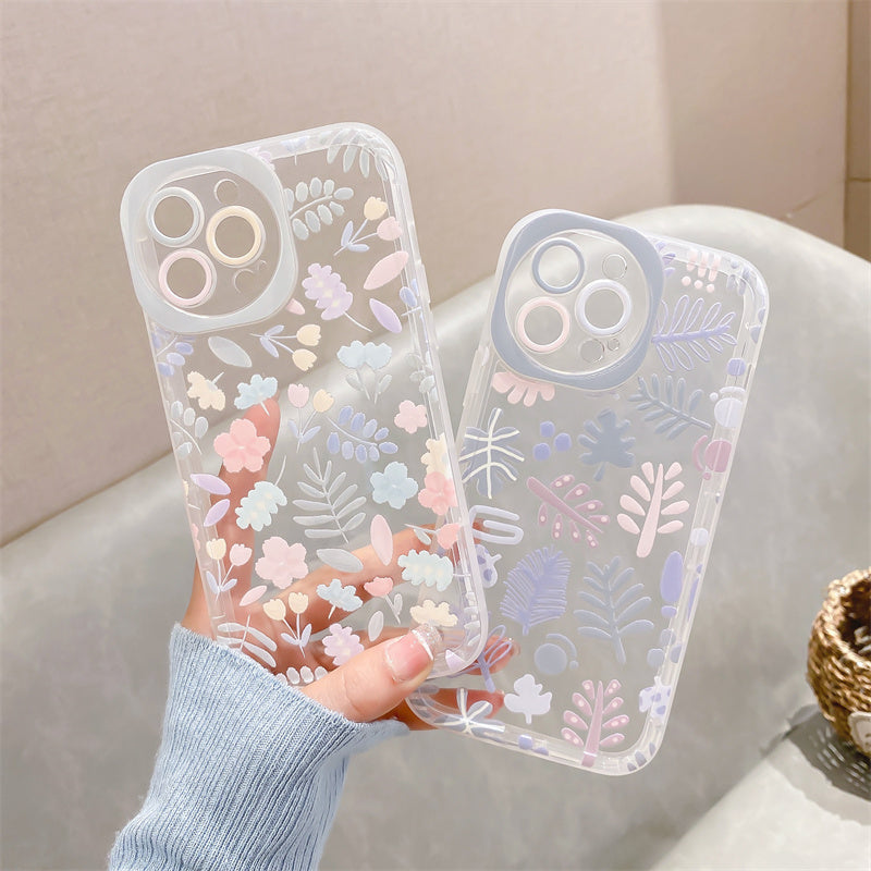 Floral Round Camera Hole iPhone Case-Exoticase-