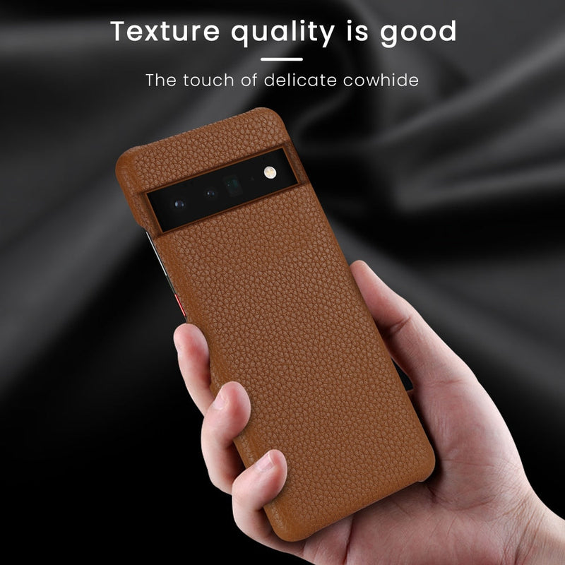 Genuine Cowhide Leather Google Pixel Phone Case - Exoticase -