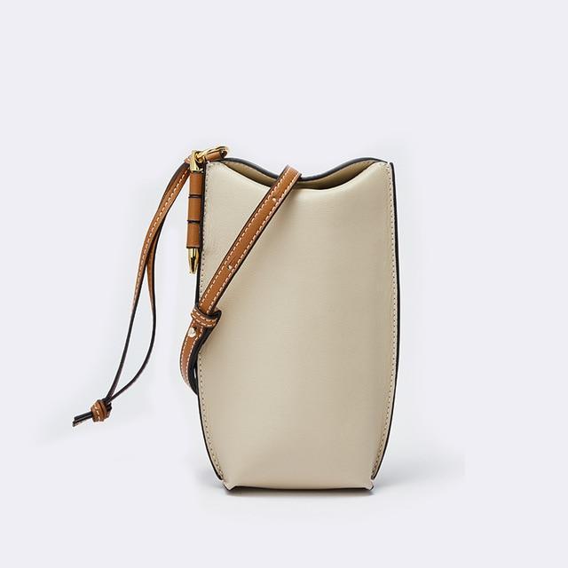 Genuine Leather Phone Bag-Exoticase-Beige-