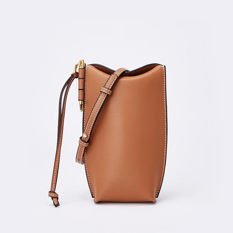 Genuine Leather Phone Bag-Exoticase-Brown-