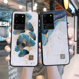 Gold Foil Floral Marble Samsung Case-Samsung Galaxy Phone Case-Exoticase-
