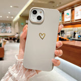 Gold Heart iPhone Case - Exoticase - For iPhone 13 Pro Max / Grey
